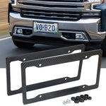 Car Motorcycle 30*15CM 1/2pcs License Plate Frame Carbon Pattern Plastic License Plat alternate view