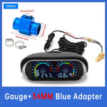 2 in 1 LCD Digital Display Voltmeter and Water Temp Gauge | Universal Car Truck Gauge close-up view