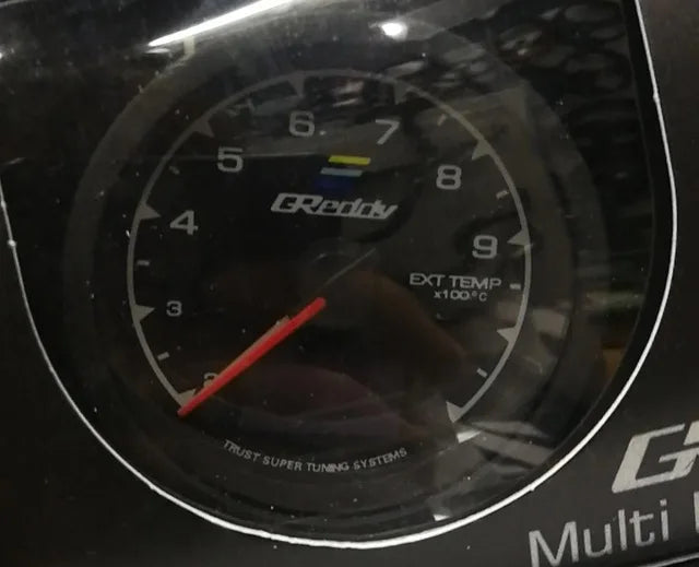 GReddi 7 Color Turbo Boost Gauge | 62mm 2.5 Inch Car Racing Meter with Sensors close-up view