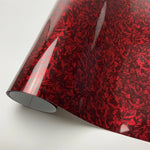 Glossy Laser Forged Carbon Fiber Vinyl Wrap Self-Adhesive Car Sticker Waterproof for A close-up view