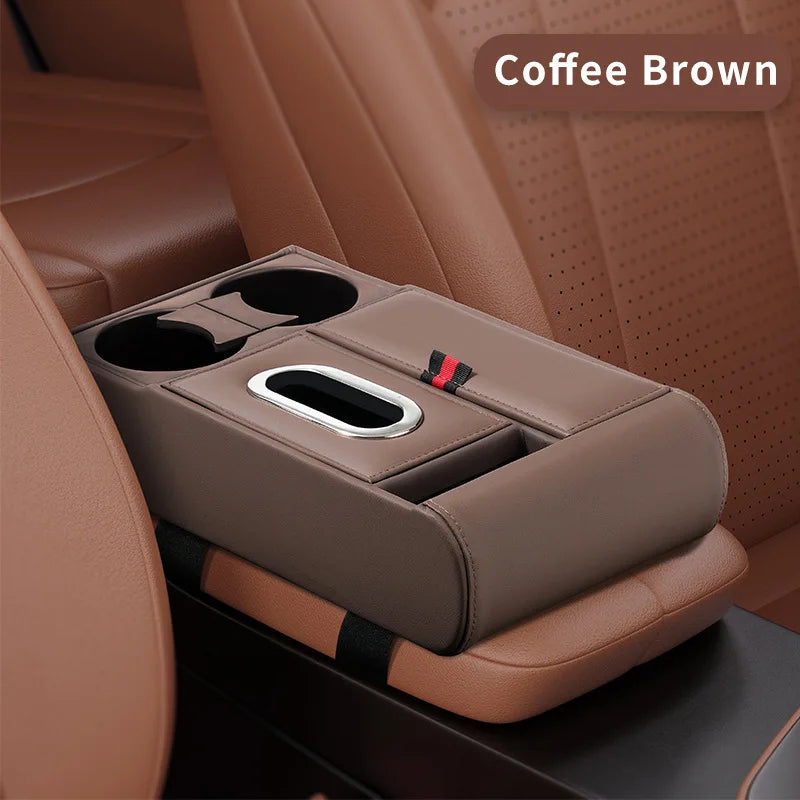 Multifunctional Car Armrest Pad Storage Box Center Console Organizer with Cup Holder lifestyle view