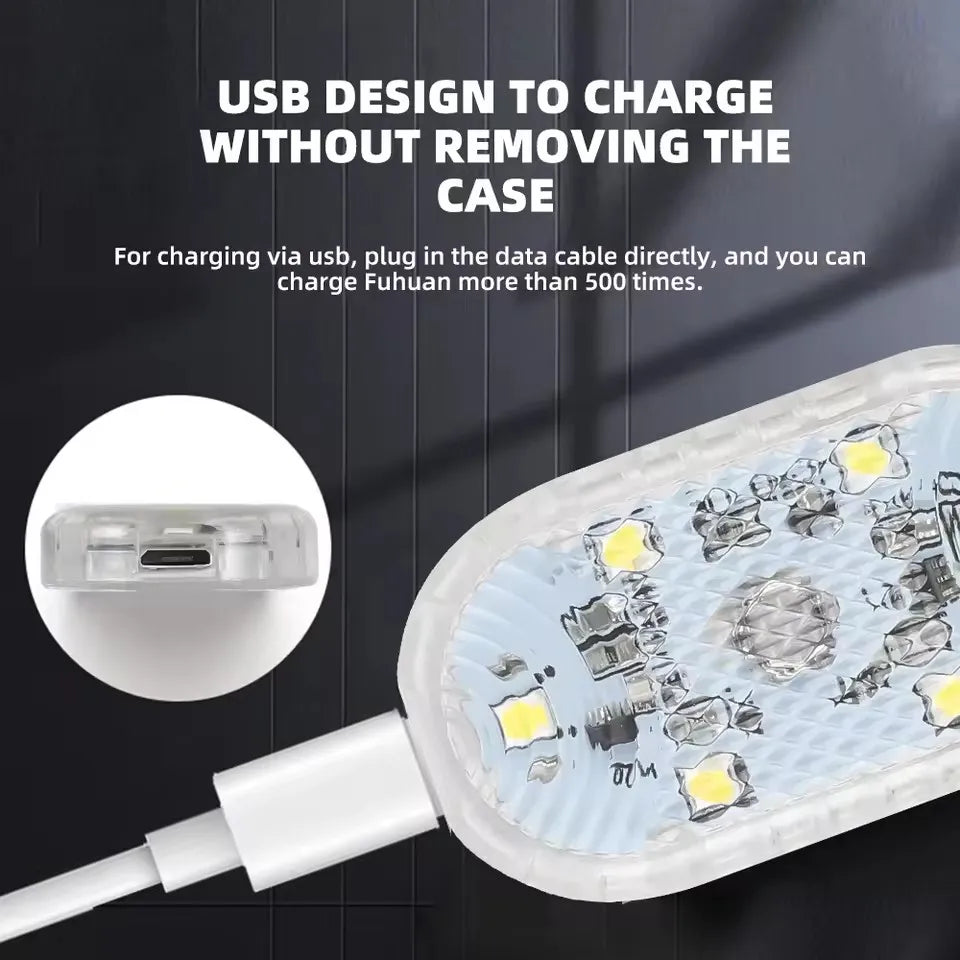 USB Charging LED Touch Light Mini Wireless Car Interior Lighting Auto Roof Ceiling Re lifestyle view