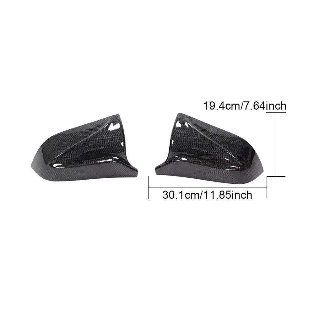 for 2017-2021 Tesla Model 3 Horn Style Horn Rear View Side Mirror Cover Case Glossy Black / Carbon Fiber