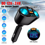 Multiple Devices Can Be Charged at the Same Time with Digital Display Car Charg Dual-port Car Charge