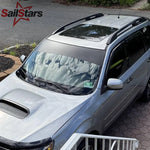 Matte Black Car Sunshade Vinyl Film | Perforated Self-Adhesive Windshield Decal detail view