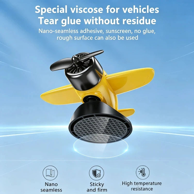 Lenovo Solar Powered Rotating Airplane Car Dashboard Ornament 360° Auto Spin Decor Air close-up view
