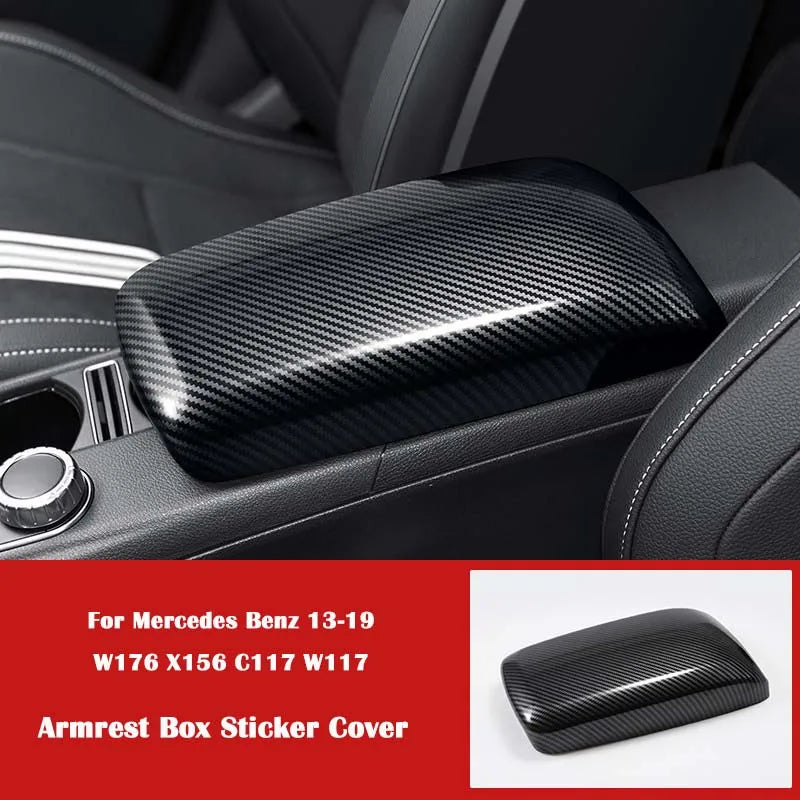 For Mercedes Benz A B GLA CLA Class W176 X156 C117 W246 2013-2019 ABS Car Center Console Armrest Box Panel Sticker Trim Cover