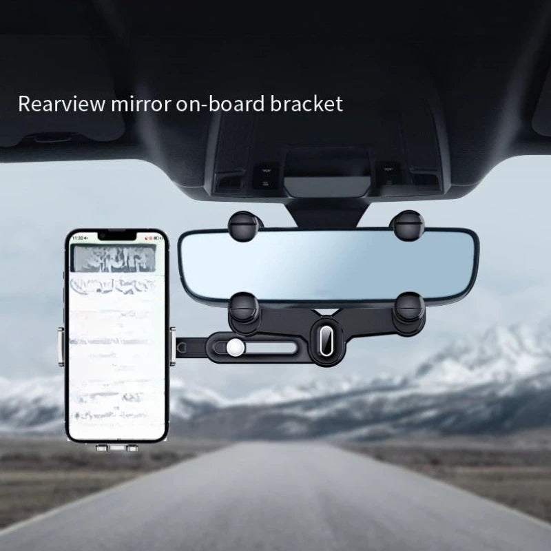 Lcars Car Phone Holder, Car Rearview Mirror Mount, Phone Navigation Suspension Support Bracket, Secure Grip to Prevent Shaking