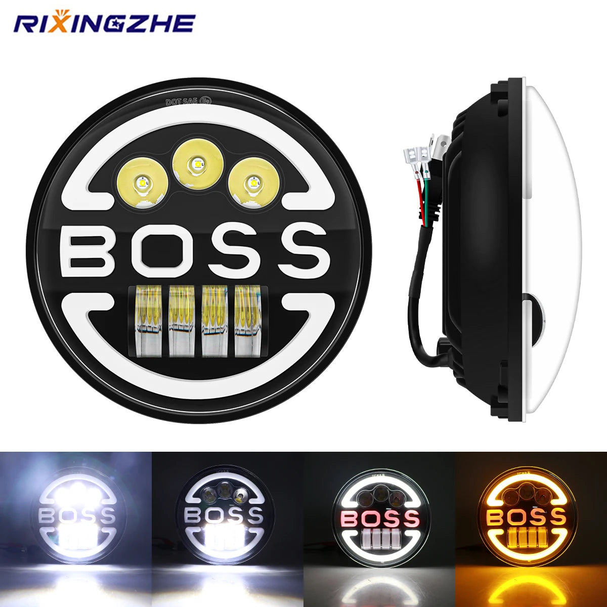 7 Inch Aluminum Work Light with DRL and Turn Signal | 96W Dual Color for RV and Offroad
