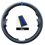 Black Leather Car Steering Wheel Braid Soft Leather Cover For Renault Clio 3 RS 200 additional angle