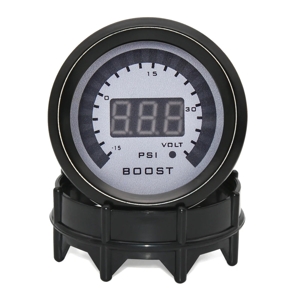 2" 52mm Auto Car Gauge Turbo Boost Gauge -1-3BAR/-15-45PSI Turbo Boost Meter with Sensor BAR PSI for Universal Gasoline Car 12V