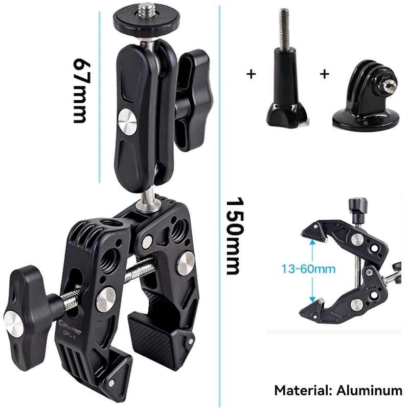 For Insta 360 X4 X5 Go Pro 13 12 11 10 9 DJI Action 6 Bicycle Motorcycle Selfie Stick close-up view