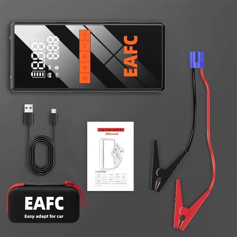 Jump Starter 4 in 1 Air Compressor Power Bank Portable Battery For 12V Car Emergency Booster Starting Device Tire Inflator Pump