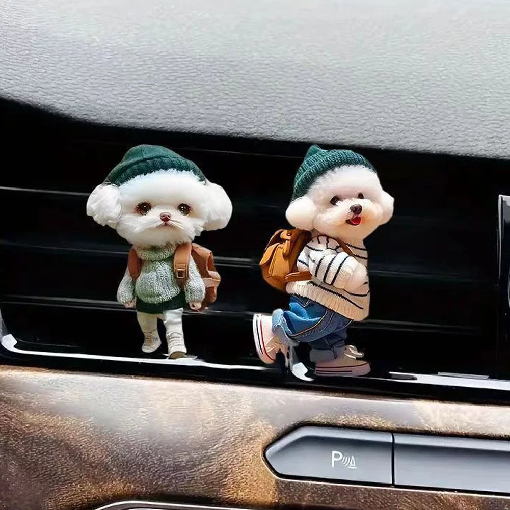 Lovely Cartoon Dog Car Perfume Auto Air Freshener Diffuser Outlet Vent Perfume Clips Air Aroma Diffuser Lasting Aromatherapy