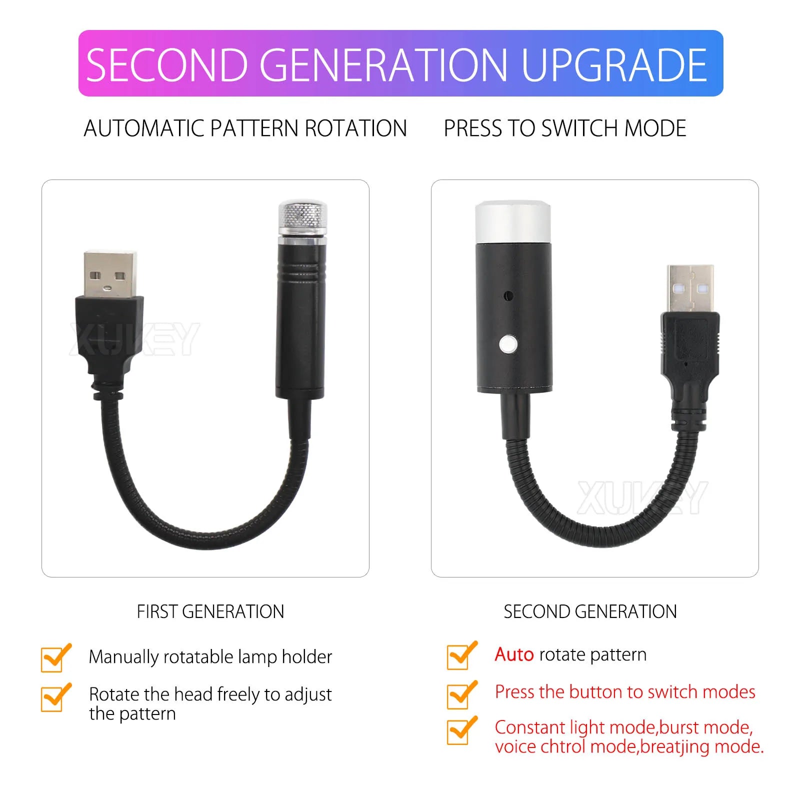 USB Star Night Light Projector | Auto Rotating Atmosphere Lamp for Car, Bedroom & Par lifestyle view