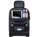 Car Seat Back Organizer PU Leather Foldable Table Tray with Storage Pockets And Kick alternate view