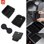 YZ For Tesla Highland Model 3 Y Juniper Hidden Storage Center Console Armrest Front and Rear Layered