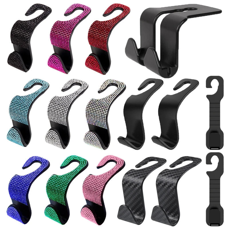 Car Headrest Hanger Hook for Bag Pouch Clothes Storage additional angle