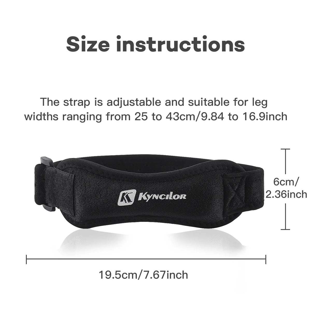 1 Piece Knee Patellar Tendon Knee Support Strape Brace Adjustable Shock Absorption additional angle