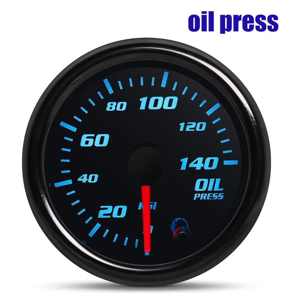 12V 52mm 7 Colors Backlight Digital Car Gauge Boost Psi Water Temp Oil Temp Oil Pressure Voltmeter Fuel Press Tachometer Meter