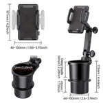 Car Cup Holder Expander with Phone Mount 360° Rotation