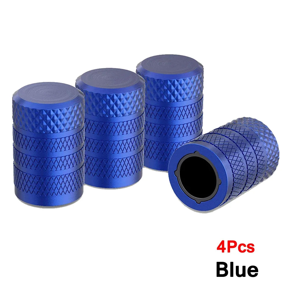 Aluminum Tire Valve Caps 4/8/12 Pack | Corrosion Resistant Universal Stem Covers for C close-up view