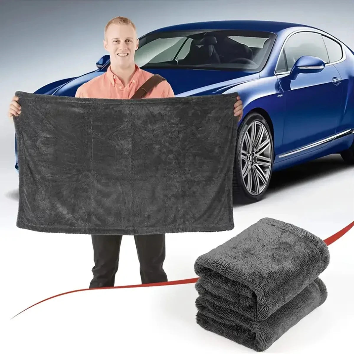 Dark Gray Microfiber Car Towel | Oversized Strong Absorbent Wash Cloth