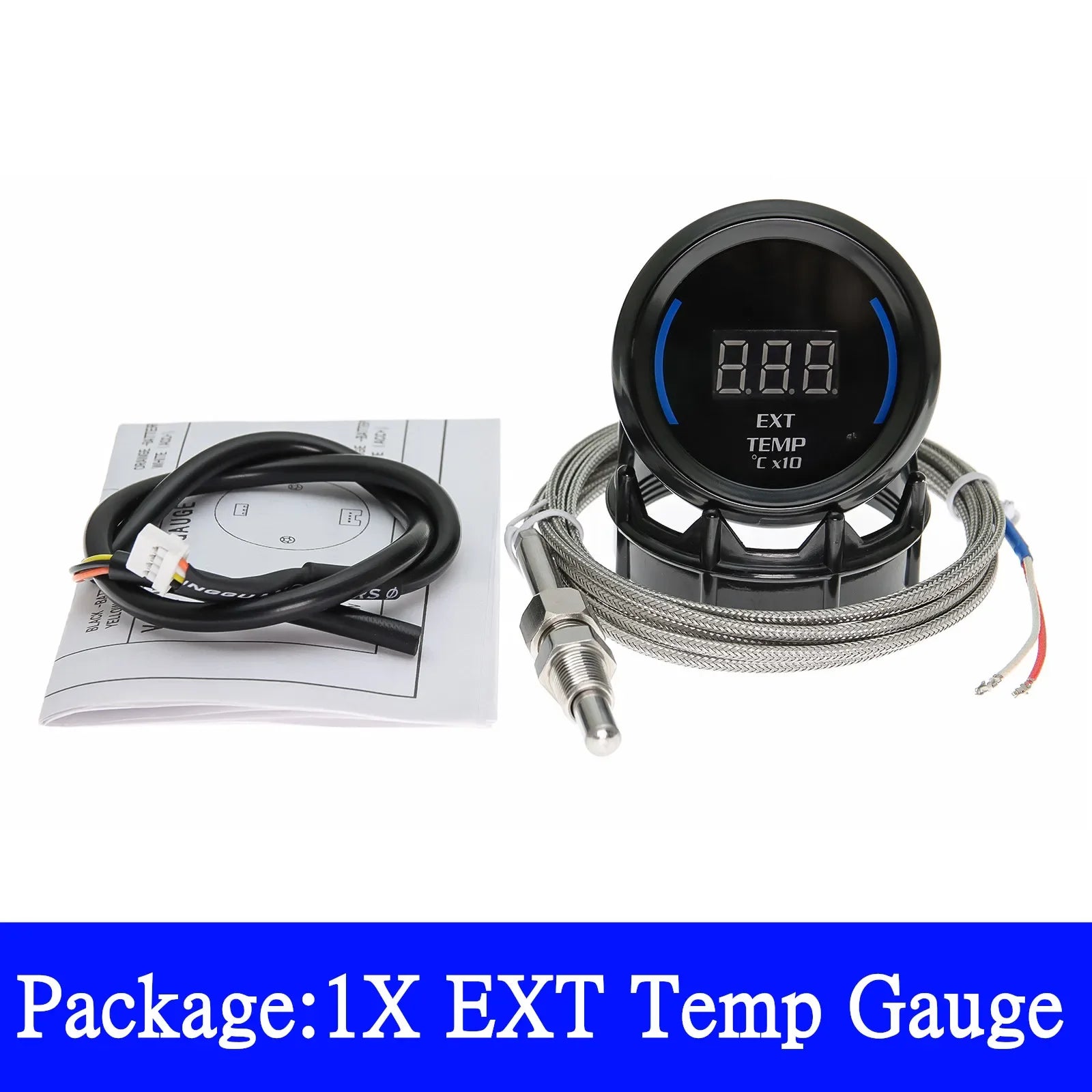 52mm Car Gauge Set | Digital Turbo Boost Water Temp Oil Pressure Voltmeter detail view