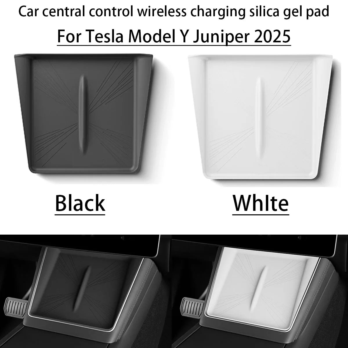 Car Central Control Wireless Charging Silica Gel Pad Anti-Skid Pad for Tesla Model Y Juniper 2025 20
