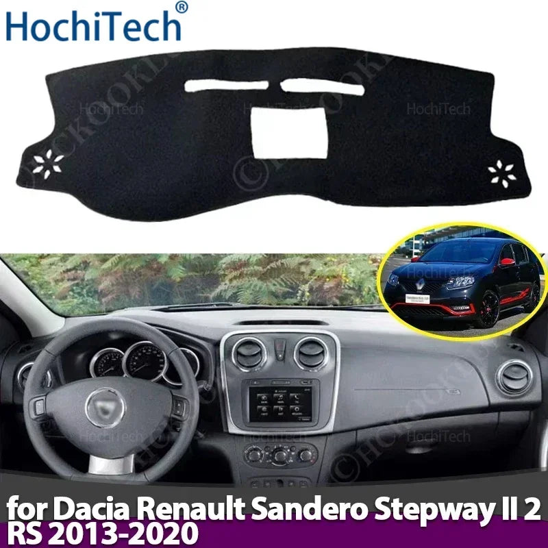 Car Dashboard Cover for Dacia Renault Sandero Stepway II 2 RS 2013-2020 | Anti-Glare Dash Mat