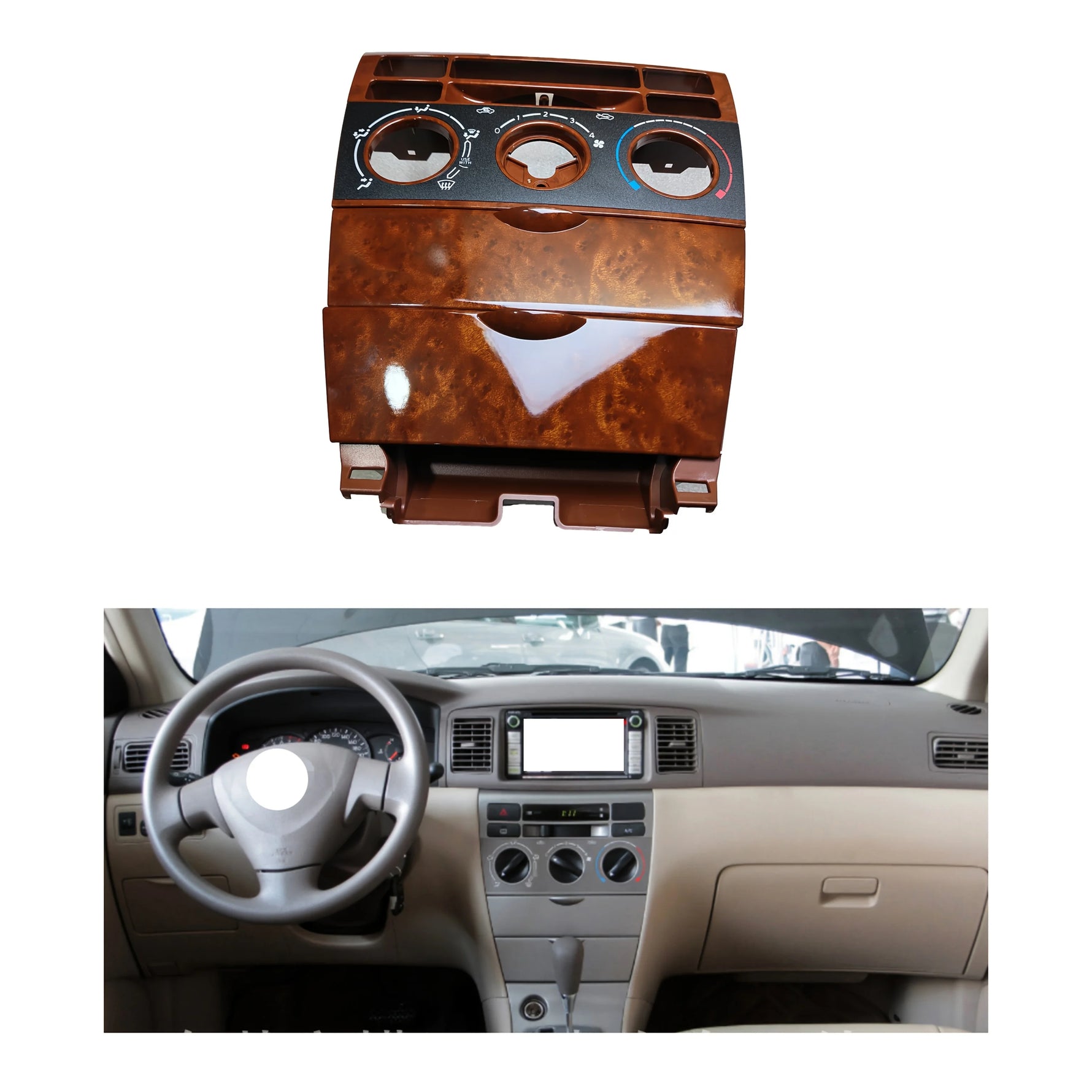 Toyota Corolla 2002-2006 Dashboard AC Control Panel Frame | 55411-1A200 Replacement additional angle