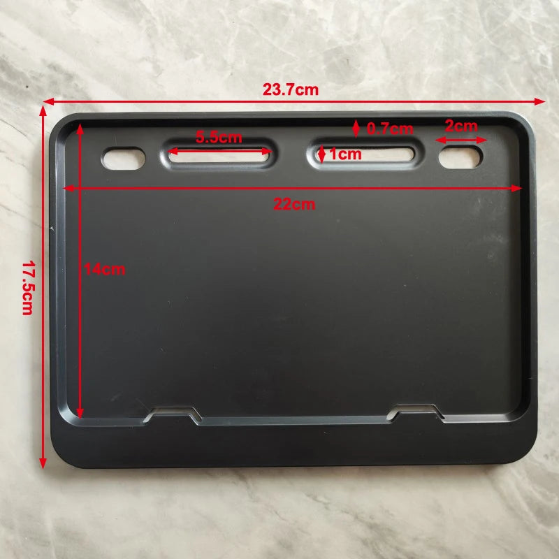 Universal Motorcycle License Plate Frame & Holder | Rustproof, Front & Rear detail view