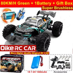Oike 4WD 1:16 80KM/H Super Brushless 50KM/H Brushed RC Car 4x4 Off Road Remote Cont additional angle