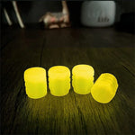 Fluorescent Yellow Glowing Tire Valve Caps | Night Safety Car Accessories alternate view