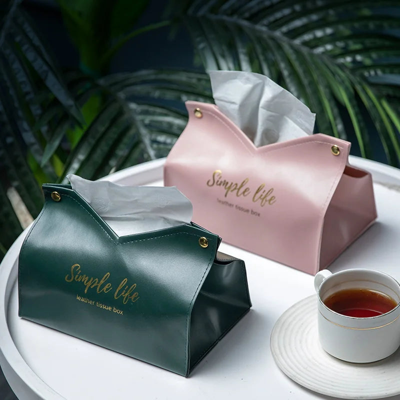 Leather Tissue Box Napkin Holder Car Tissue Box Home Living Room Holder Case Storage Hot detail view