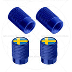 For Sweden Swedish Flag Union Jack Britain Flag Emblem 4Pcs Aluminum Motorcycle Car Tire detail view