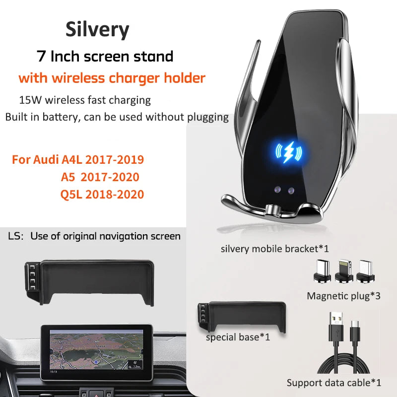 Car Phone Holder For Audi A4L A5 Q5L RS4 RS5 S4 S5 7/8.3/10.1 inch Screen Navigation Bracket Smartphone Mobile phone Holder