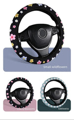 Car Steering Wheel Cover Flowers Print Anti-Slip alternate view
