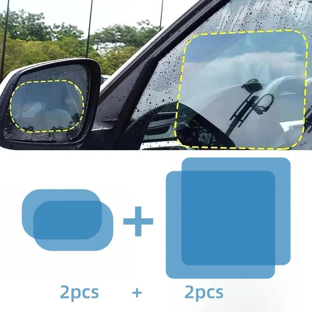 4pcs/set Car Rearview Mirror Rainproof Film | Side Windows Rainproof Tape