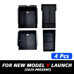 TEKSY For Tesla New Model Y 2025 Launch Juniper Teslajuniper ABS with Silicone Non-slip Mat Console & Armrest Storage Box Upper