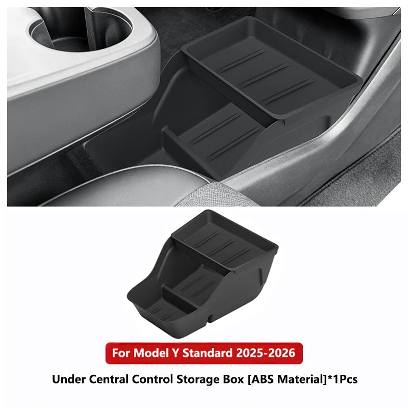 for Tesla Model Y Standard 2026 Accessories Center Console Storage Organizer Box Armrest Box Storage Tray Protection Mat