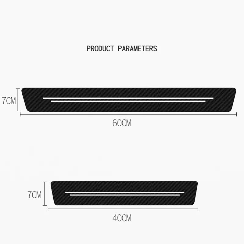 New Universal Imitation Carbon Fiber Leather Car Door Sill Protection Strip Tough And alternate view