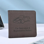 PU Car Registration and Insurance Card Holder close-up view