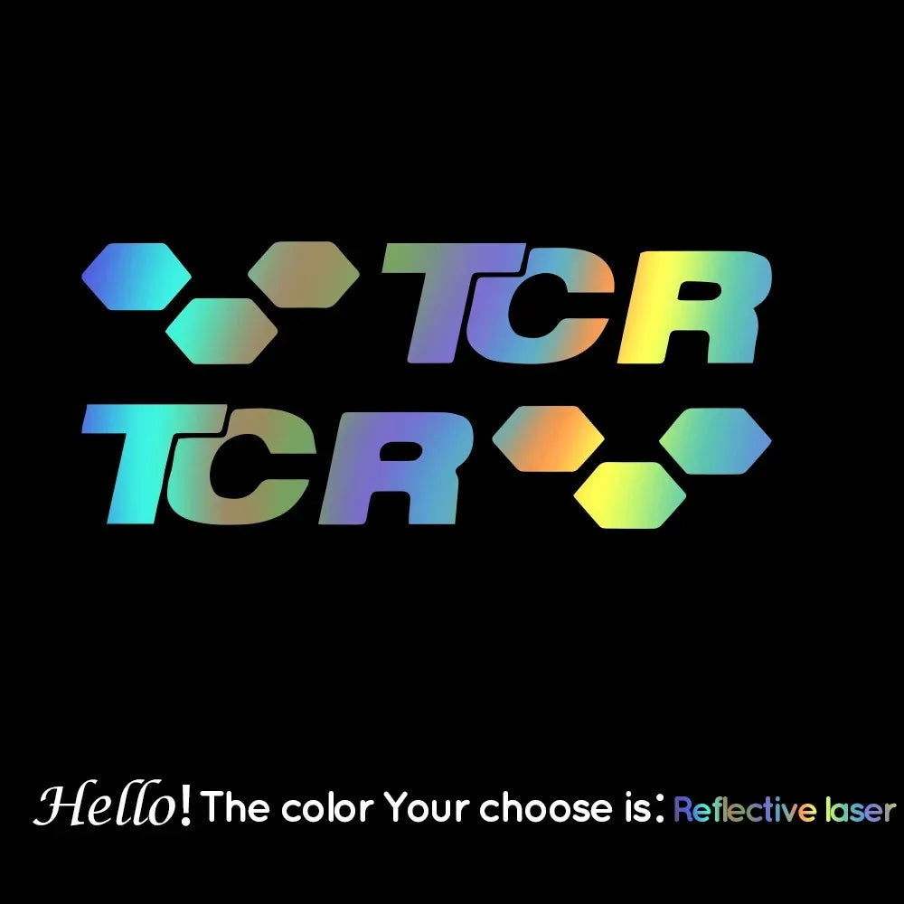 2pcs Universal TCR Vinyl Tuning Sticker For Car Side Decor Decal Honeycomb Auto Body alternate view