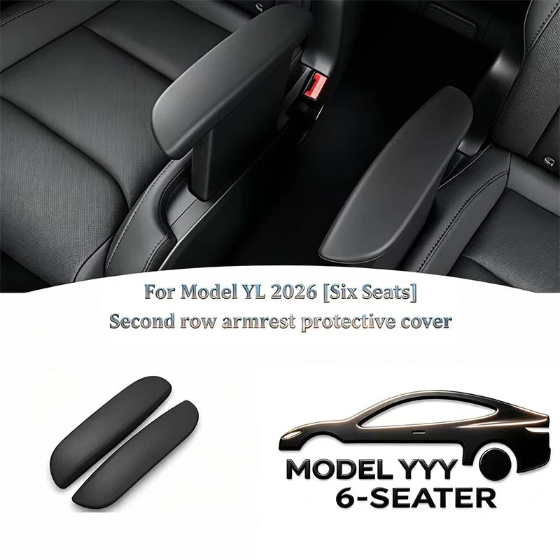 For Tesla Model YL Six Seats Second Row Armrest Protective Cover Silicone Handrail Elbow Support Dir