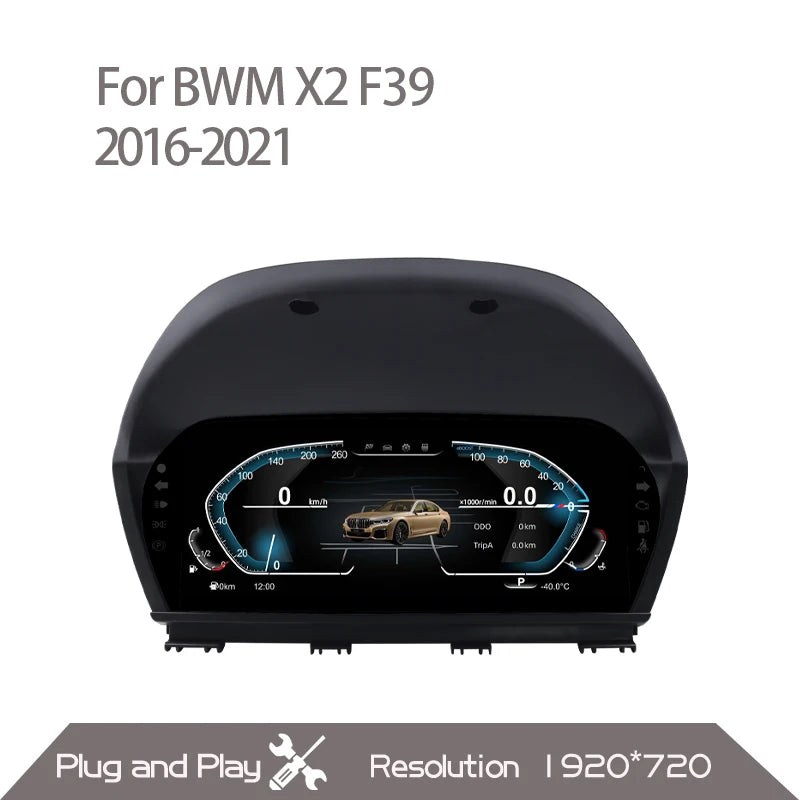 Digital Cluster LCD Dashboard for BMW 1/2 Series X1/X2 2014-2021 | 1920x720 Virtual Inst detail view
