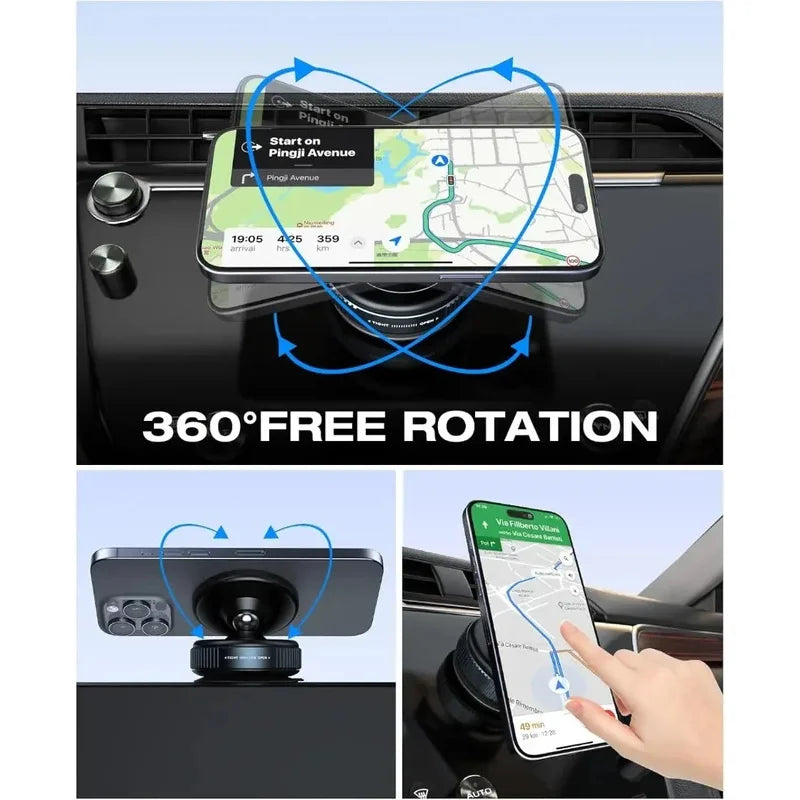 Suction Cup Magnetic Car Phone Holder, 360° Rotation close-up view