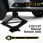 1.5T/2T Car Scissor Jack Auto Emergency Crank Lift Stand Labor-Saving Repair & Tire Replacement Tool