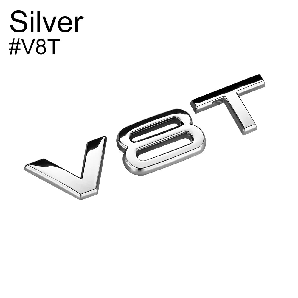 TQQTQQ Car Decal Emblem Badge V6T V8T - 3D Premium Zinc Alloy Decal Sticker Decoratio alternate view