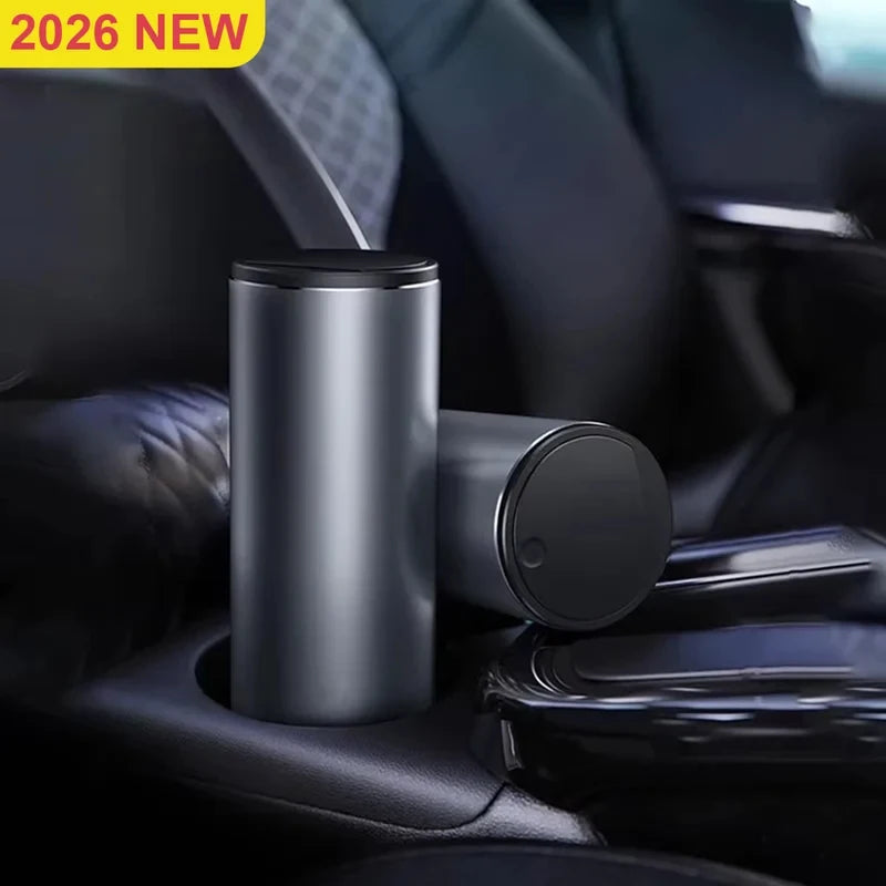 Household Car Trash Bin Alloy Garbage Can For Car Dustbin Waste Rubbish Basket Bin Organizer Storage